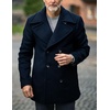image:imageCOOFANDY Mens Double Breasted Pea Coat Winter Overcoat Short Trench Coat Notched CollarNavy Blue