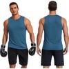 image:imageCOOFANDY Mens Dry Fit Workout Tank Top Sleeveless Gym Muscle Shirt UPF 50 Summer Running Athletic TshirtsDenim Blue