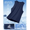 image:imageCOOFANDY Mens Dry Fit Workout Tank Top Sleeveless Gym Muscle Shirt UPF 50 Summer Running Athletic TshirtsNavy Blue