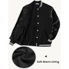 image:imageCOOFANDY Mens Fashion Varsity Jackets Leather Sleeve Slim Fit College Baseball Letterman Bomber CoatBlack
