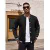 image:imageCOOFANDY Mens Fashion Varsity Jackets Leather Sleeve Slim Fit College Baseball Letterman Bomber CoatBlack