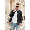 image:imageCOOFANDY Mens Fashion Varsity Jackets Leather Sleeve Slim Fit College Baseball Letterman Bomber CoatBlack