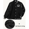 image:imageCOOFANDY Mens Fashion Varsity Jackets Leather Sleeve Slim Fit College Baseball Letterman Bomber CoatBlack Jgr