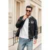 image:imageCOOFANDY Mens Fashion Varsity Jackets Leather Sleeve Slim Fit College Baseball Letterman Bomber CoatBlack Jgr