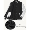 image:imageCOOFANDY Mens Fashion Varsity Jackets Leather Sleeve Slim Fit College Baseball Letterman Bomber CoatBlackwhite Sleeve