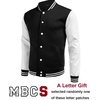 image:imageCOOFANDY Mens Fashion Varsity Jackets Leather Sleeve Slim Fit College Baseball Letterman Bomber CoatBlackwhite Sleeve
