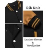 image:imageCOOFANDY Mens Fashion Varsity Jackets Leather Sleeve Slim Fit College Baseball Letterman Bomber CoatBlackyellow