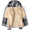 image:imageCOOFANDY Mens Flannel Fleece Jacket Sherpa Lined Shirt Jacket Plaid Zip Up Hoodie Soft Warm Coat with HoodAblack Block