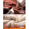image:imageCOOFANDY Mens Flannel Fleece Jacket Sherpa Lined Shirt Jacket Plaid Zip Up Hoodie Soft Warm Coat with HoodAorange Block