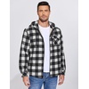 image:imageCOOFANDY Mens Flannel Fleece Jacket Sherpa Lined Shirt Jacket Plaid Zip Up Hoodie Soft Warm Coat with HoodBblack Plaid