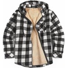 image:imageCOOFANDY Mens Flannel Fleece Jacket Sherpa Lined Shirt Jacket Plaid Zip Up Hoodie Soft Warm Coat with HoodBblack Plaid
