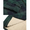 image:imageCOOFANDY Mens Flannel Fleece Jacket Sherpa Lined Shirt Jacket Plaid Zip Up Hoodie Soft Warm Coat with HoodDgreen Line