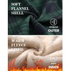 image:imageCOOFANDY Mens Flannel Fleece Jacket Sherpa Lined Shirt Jacket Plaid Zip Up Hoodie Soft Warm Coat with HoodDgreen Line