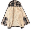 image:imageCOOFANDY Mens Flannel Fleece Jacket Sherpa Lined Shirt Jacket Plaid Zip Up Hoodie Soft Warm Coat with HoodDkhaki Line