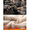 image:imageCOOFANDY Mens Flannel Fleece Jacket Sherpa Lined Shirt Jacket Plaid Zip Up Hoodie Soft Warm Coat with HoodDkhaki Line