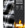 image:imageCOOFANDY Mens Flannel Shirt Jacket Warm Quilted Lined Hooded Long Sleeve Plaid Shirt JacketsBlack  Grey Plaid