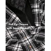 image:imageCOOFANDY Mens Flannel Shirt Jacket Warm Quilted Lined Hooded Long Sleeve Plaid Shirt JacketsBlack  Grey Plaid