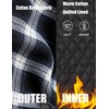 image:imageCOOFANDY Mens Flannel Shirt Jacket Warm Quilted Lined Hooded Long Sleeve Plaid Shirt JacketsBlack  White Blue Plaid
