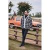 image:imageCOOFANDY Mens Flannel Shirt Jacket Warm Quilted Lined Hooded Long Sleeve Plaid Shirt JacketsBlack  White Blue Plaid