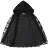 image:imageCOOFANDY Mens Flannel Shirt Jacket Warm Quilted Lined Hooded Long Sleeve Plaid Shirt JacketsBlack  White Plaid