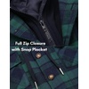 image:imageCOOFANDY Mens Flannel Shirt Jacket Warm Quilted Lined Hooded Long Sleeve Plaid Shirt JacketsBlue  Green Plaid