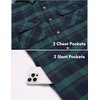 image:imageCOOFANDY Mens Flannel Shirt Jacket Warm Quilted Lined Hooded Long Sleeve Plaid Shirt JacketsBlue  Green Plaid