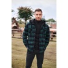 image:imageCOOFANDY Mens Flannel Shirt Jacket Warm Quilted Lined Hooded Long Sleeve Plaid Shirt JacketsBlue  Green Plaid