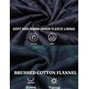 image:imageCOOFANDY Mens Flannel Shirt Jacket Warm Quilted Lined Hooded Long Sleeve Plaid Shirt JacketsBlue  Green Plaid