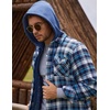 image:imageCOOFANDY Mens Flannel Shirt Jacket Warm Quilted Lined Hooded Long Sleeve Plaid Shirt JacketsBlue Plaid