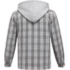 image:imageCOOFANDY Mens Flannel Shirt Jacket Warm Quilted Lined Hooded Long Sleeve Plaid Shirt JacketsGrey