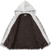 image:imageCOOFANDY Mens Flannel Shirt Jacket Warm Quilted Lined Hooded Long Sleeve Plaid Shirt JacketsGrey