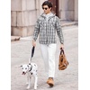 image:imageCOOFANDY Mens Flannel Shirt Jacket Warm Quilted Lined Hooded Long Sleeve Plaid Shirt JacketsGrey