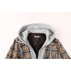 image:imageCOOFANDY Mens Flannel Shirt Jacket Warm Quilted Lined Hooded Long Sleeve Plaid Shirt JacketsKhaki