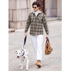 image:imageCOOFANDY Mens Flannel Shirt Jacket Warm Quilted Lined Hooded Long Sleeve Plaid Shirt JacketsKhaki