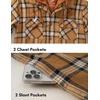 image:imageCOOFANDY Mens Flannel Shirt Jacket Warm Quilted Lined Hooded Long Sleeve Plaid Shirt JacketsLight Brown Plaid