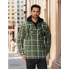 image:imageCOOFANDY Mens Flannel Shirt Jacket Warm Quilted Lined Hooded Long Sleeve Plaid Shirt JacketsNavy  Army Green Plaid