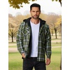 image:imageCOOFANDY Mens Flannel Shirt Jacket Warm Quilted Lined Hooded Long Sleeve Plaid Shirt JacketsNavy  Army Green Plaid