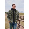 image:imageCOOFANDY Mens Flannel Shirt Jacket Warm Quilted Lined Hooded Long Sleeve Plaid Shirt JacketsNavy  Army Green Plaid