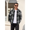image:imageCOOFANDY Mens Flannel Shirt Jackets Quilted Lined Plaid Jacket Long Sleeve Button Down Thick Winter Outwear ShacketsBlack