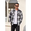 image:imageCOOFANDY Mens Flannel Shirt Jackets Quilted Lined Plaid Jacket Long Sleeve Button Down Thick Winter Outwear ShacketsBlack Plaid