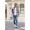 image:imageCOOFANDY Mens Flannel Shirt Jackets Quilted Lined Plaid Jacket Long Sleeve Button Down Thick Winter Outwear ShacketsBlack Plaid