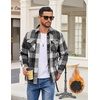 image:imageCOOFANDY Mens Flannel Shirt Jackets Quilted Lined Plaid Jacket Long Sleeve Button Down Thick Winter Outwear ShacketsBlack Plaid
