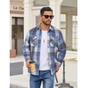 image:imageCOOFANDY Mens Flannel Shirt Jackets Quilted Lined Plaid Jacket Long Sleeve Button Down Thick Winter Outwear ShacketsBlue