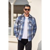 image:imageCOOFANDY Mens Flannel Shirt Jackets Quilted Lined Plaid Jacket Long Sleeve Button Down Thick Winter Outwear ShacketsBlue