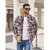 image:imageCOOFANDY Mens Flannel Shirt Jackets Quilted Lined Plaid Jacket Long Sleeve Button Down Thick Winter Outwear ShacketsCoffee