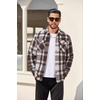 image:imageCOOFANDY Mens Flannel Shirt Jackets Quilted Lined Plaid Jacket Long Sleeve Button Down Thick Winter Outwear ShacketsCoffee