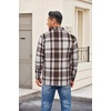image:imageCOOFANDY Mens Flannel Shirt Jackets Quilted Lined Plaid Jacket Long Sleeve Button Down Thick Winter Outwear ShacketsCoffee