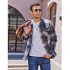 image:imageCOOFANDY Mens Flannel Shirt Jackets Quilted Lined Plaid Jacket Long Sleeve Button Down Thick Winter Outwear ShacketsDark Blue
