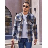 image:imageCOOFANDY Mens Flannel Shirt Jackets Quilted Lined Plaid Jacket Long Sleeve Button Down Thick Winter Outwear ShacketsDark Blue