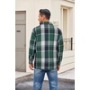 image:imageCOOFANDY Mens Flannel Shirt Jackets Quilted Lined Plaid Jacket Long Sleeve Button Down Thick Winter Outwear ShacketsGreen